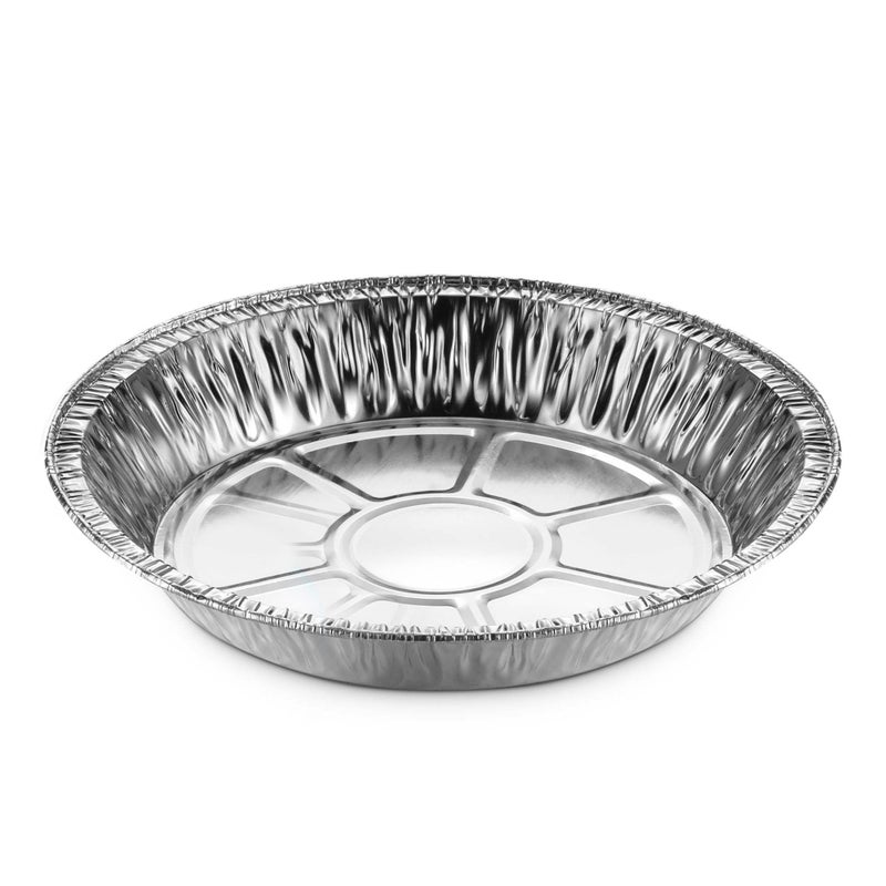 MontoPack 9â€ Aluminum Foil Pie Pans | Round Disposable Containers with Angled Walls for Tart Baking, Storing, Serving & Reheating | Freezer and Oven Safe, Recyclable | 50-Pack of Cake Tins - Image 3